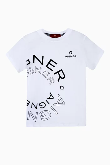 Graphic Logo Print T-shirt in Cotton