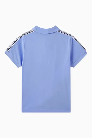 Colour-block Logo Polo Shirt in Cotton