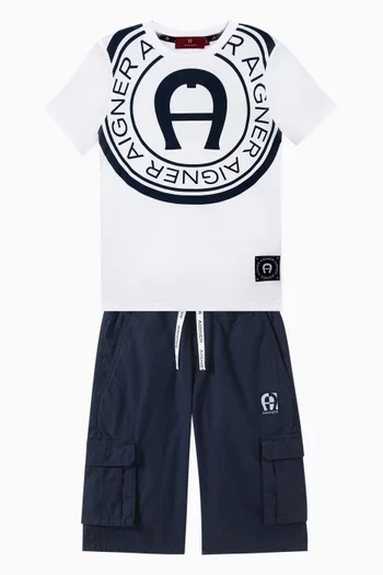 Graphic Logo Print T-shirt in Cotton