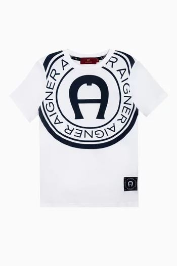Graphic Logo Print T-shirt in Cotton