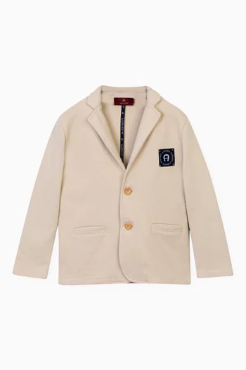Logo Graphic Buttoned Blazer
