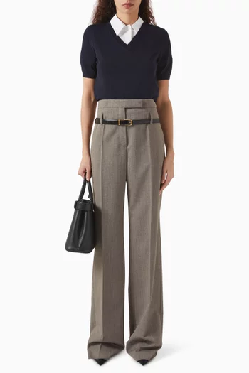 High-rise Pants in Wool Blend