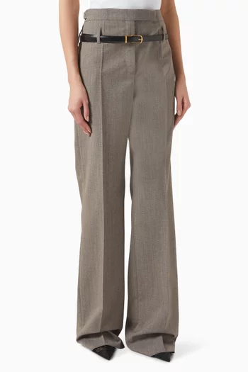 High-rise Pants in Wool Blend