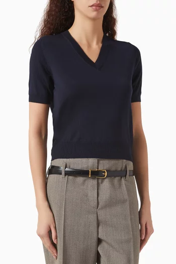 V-neck Sweater in Wool