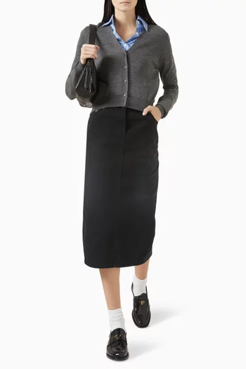 V-neck Cardigan in Virgin Wool