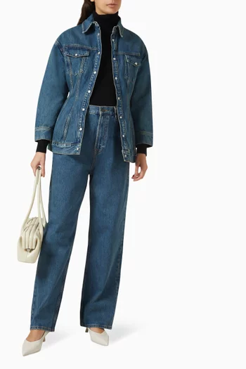 جاكيت بقصة منحوتة دينم