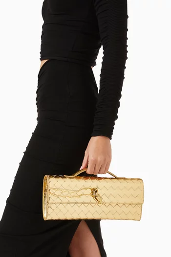 Andiamo Clutch in Intrecciato Mirror Leather