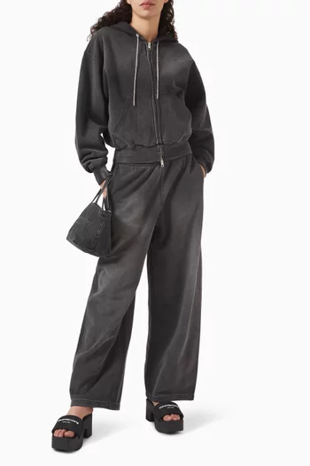 Rhinestone-drawcord Sweatpants in Cotton