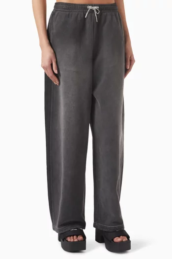 Rhinestone-drawcord Sweatpants in Cotton