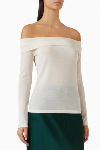 Off-shoulder Sweater in Cashmere