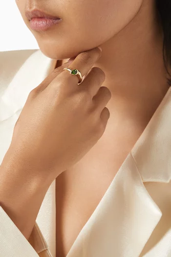 Perfect Pair Diopside Ring in 10kt Yellow Gold