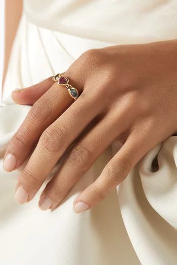 Kaleidoscope Unicorn Ring in 10kt Yellow Gold