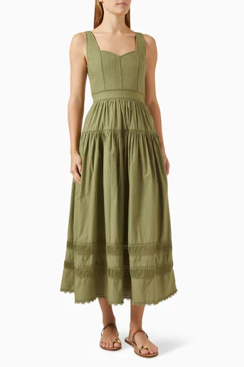 Isadora Maxi Dress in Cotton Poplin