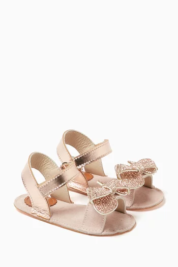 Bow Embellished Sandals in Suede