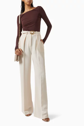Belted Pants in Crêpe