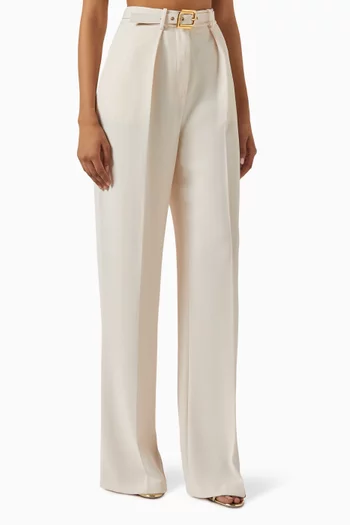 Belted Pants in Crêpe