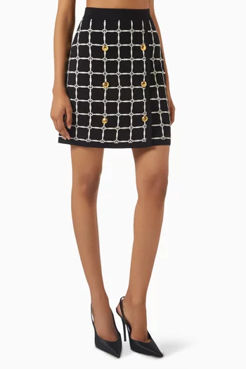 Logo Jacquard Mini Skirt in Viscose-blend Knit