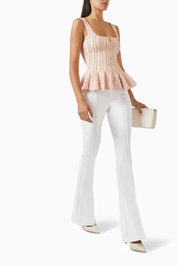 Pleated Knit Top in Viscose Blend