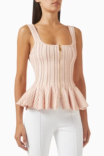 Pleated Knit Top in Viscose Blend