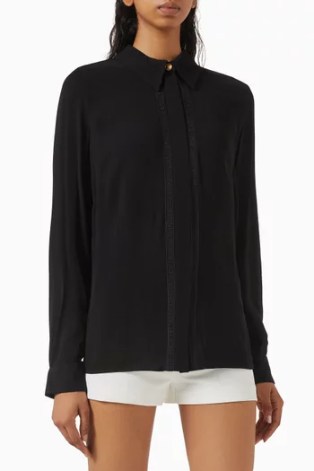 Lettering Bands Shirt in Georgette