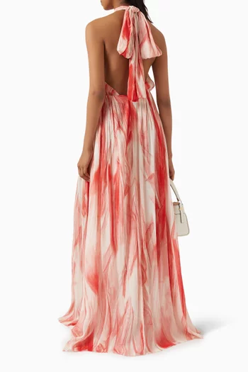 All-over Print Maxi Dress in Tulle