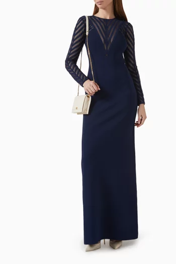 Mesh Panel Dress in Viscose