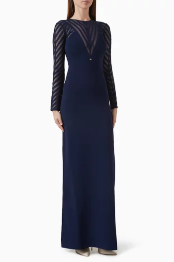 Mesh Panel Dress in Viscose