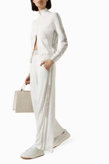Contrast Bands Logo Pants in Viscose