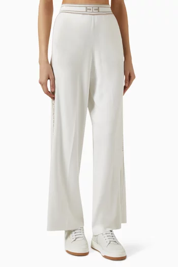 Contrast Bands Logo Pants in Viscose