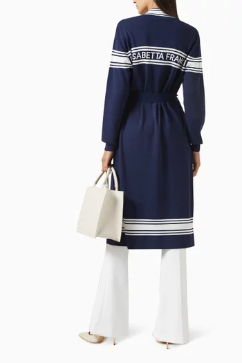 Contrasting-bands Cardigan in Viscose