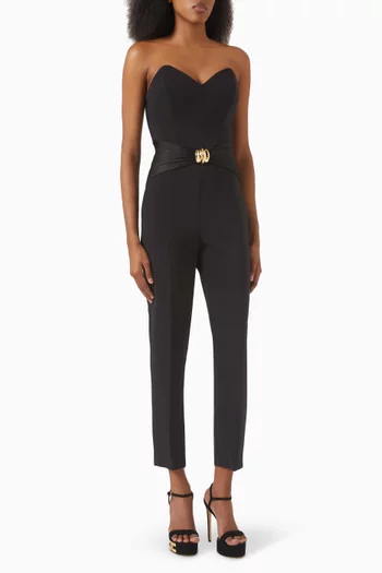 Macro Bow Jumpsuit  in Crepe