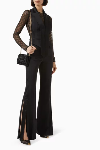 Logo Bodysuit in Jacquard-tulle