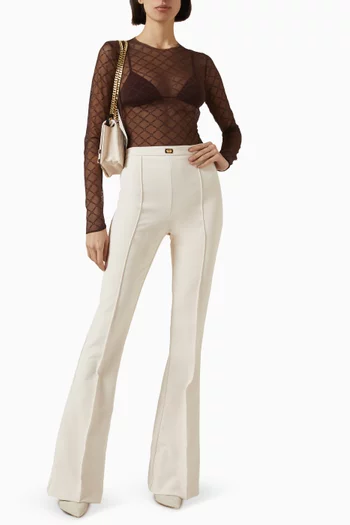 Logo Bodysuit in Jacquard-tulle