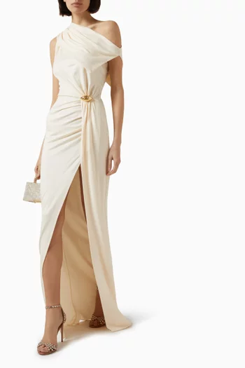Red Carpet Asymmetric Dress in Jersey