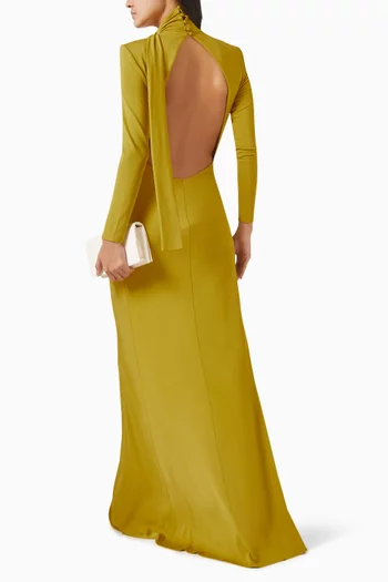 Scarf-neck Maxi Dress in Jersey
