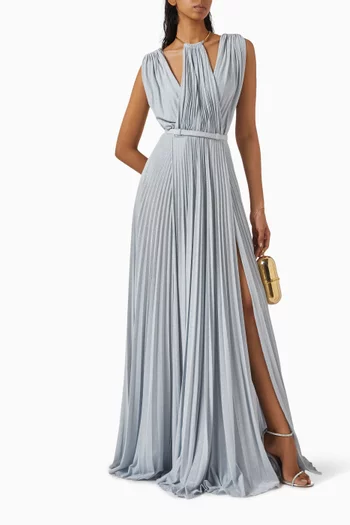 Gold-ring Maxi Dress in Viscose-jersey