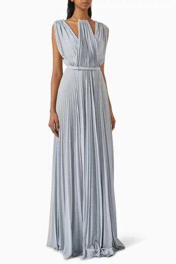 Gold-ring Maxi Dress in Viscose-jersey