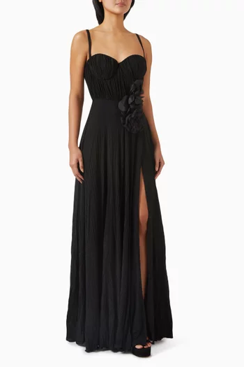 Flower Applique Gown in Lurex Jersey