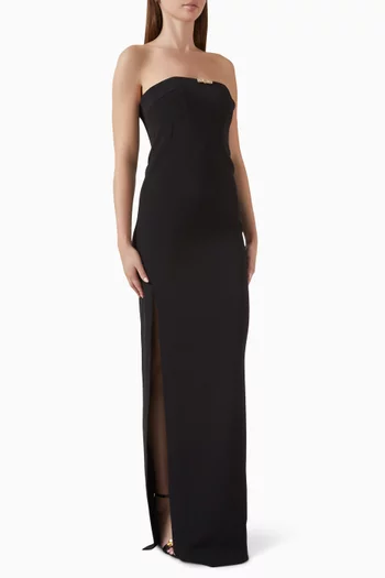 Embellished-bow Strapless Dress