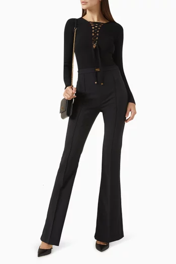 Lace-up Bodysuit in Jersey