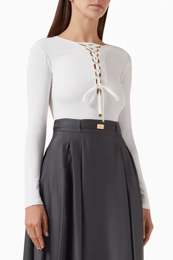 Lace-up Bodysuit in Jersey