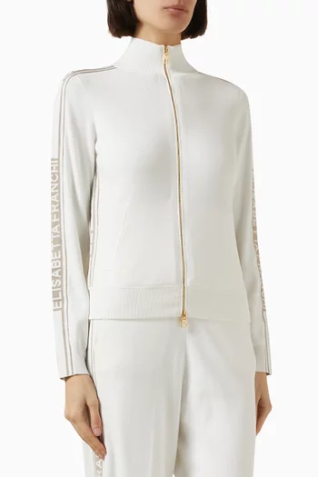 Contrasting-bands Cardigan in Viscose