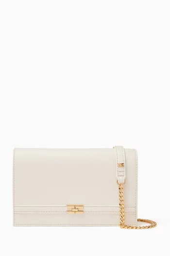 Logo-plaque Shoulder Bag in Faux Leather