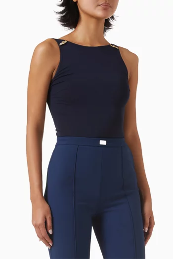 Jewel Detail Bodysuit in Jersey