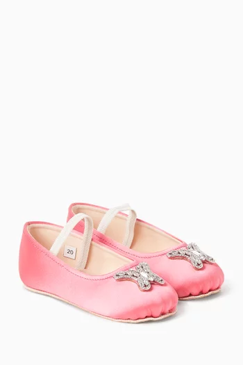 Odette Ballet Flats in Satin