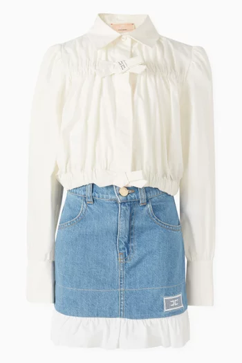 Ruffle Skirt in Denim