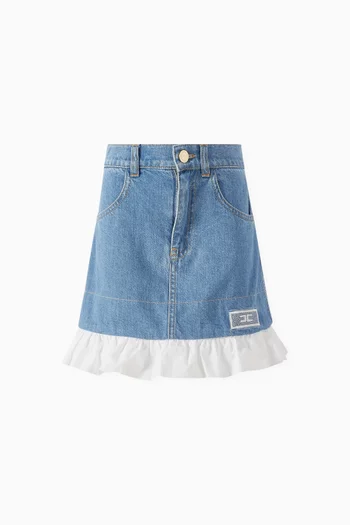 Ruffle Skirt in Denim