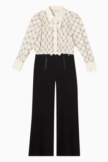 Flared Pants in Crepe