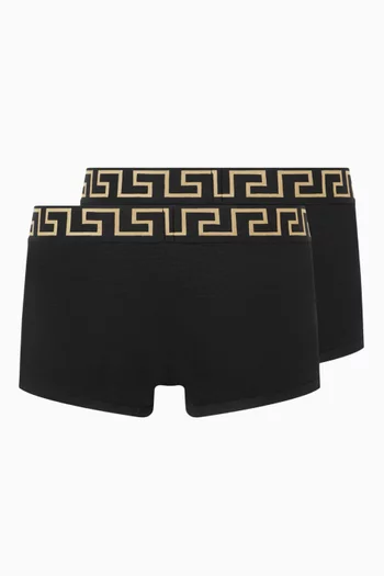 Greca Border Boxer Briefs in Organic Cotton, Set of 2