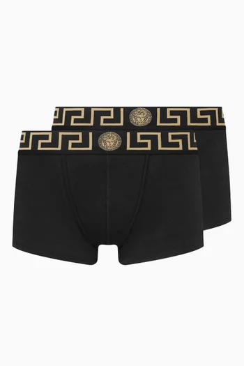 Greca Border Boxer Briefs in Organic Cotton, Set of 2